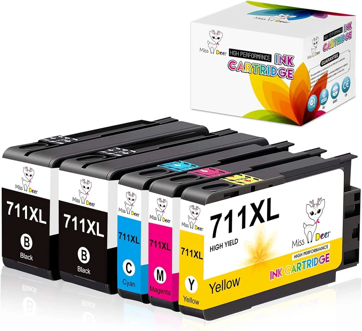 NuoTo NuoTo 711XL Ink Cartridge 5-Pack 2BK 1C 1M 1Y — product photo