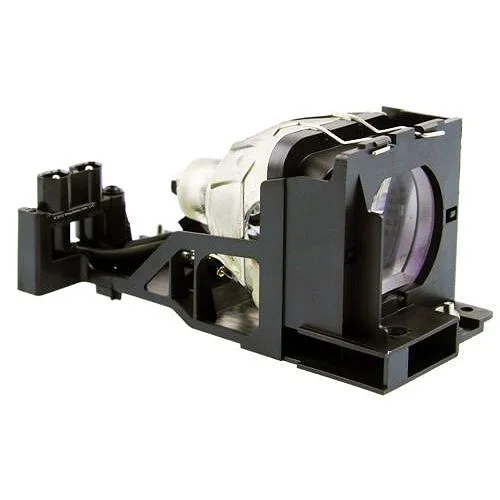 A rectangular projector lamp module with metal housing and glass lens 100% compatible