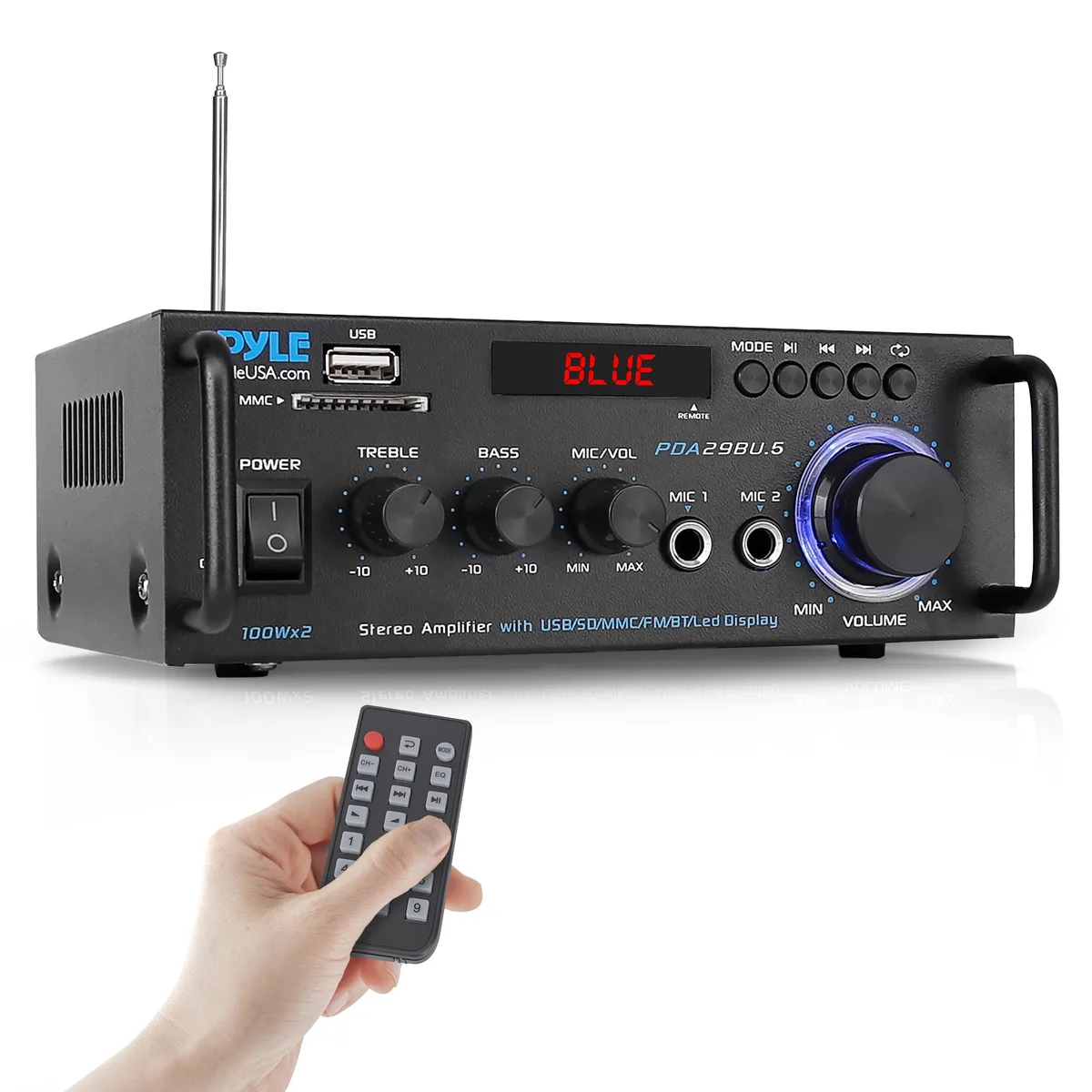 Pyle Pyle PDA29BU 2.1-Channel Amplifier 100W RMS 200W Peak — product photo