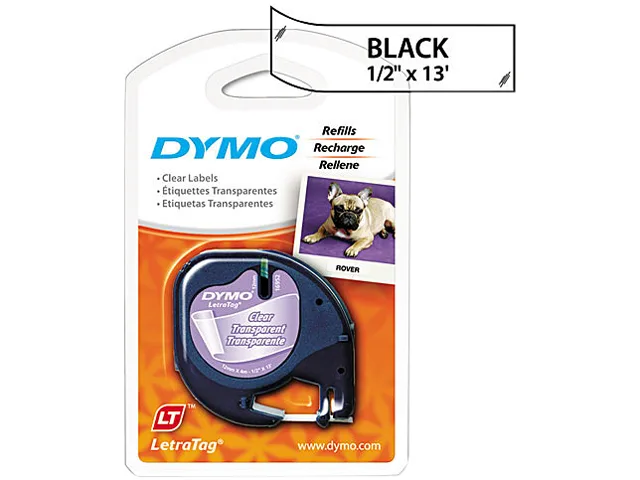 DYMO DYMO 16952 LetraTag Label Tape .50" x 13 ft Clear Direct Thermal pos accessory — product photo