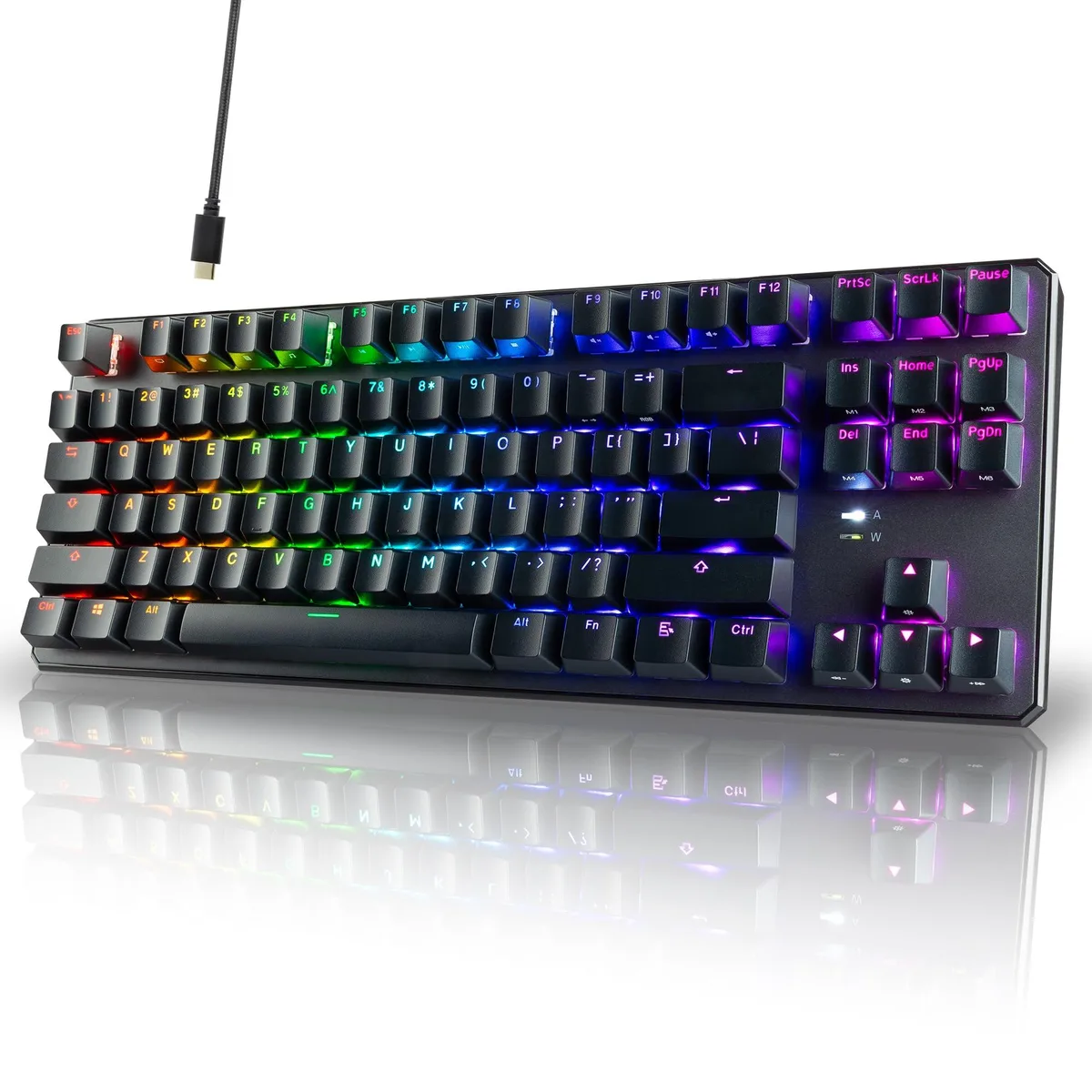  Redragon Phantom+ 87 Mechanical Gaming Keyboard Wraith Red Switches 87 Key TKL Black — product photo