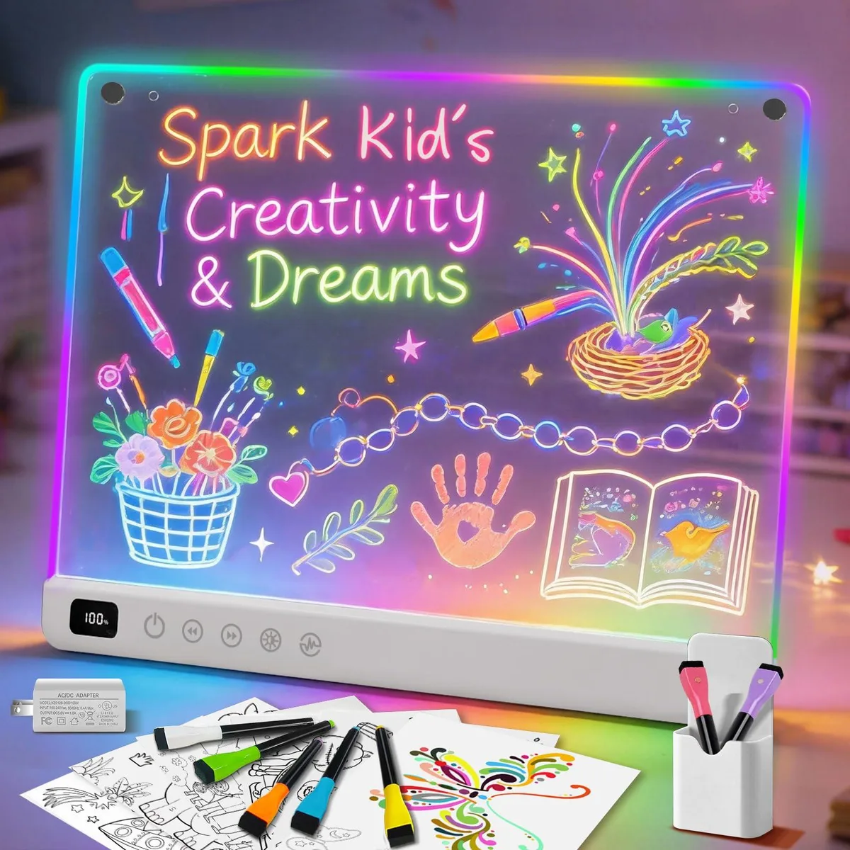 Led Drawing Board 16" Rechargeable 13 Light Effects — product photo