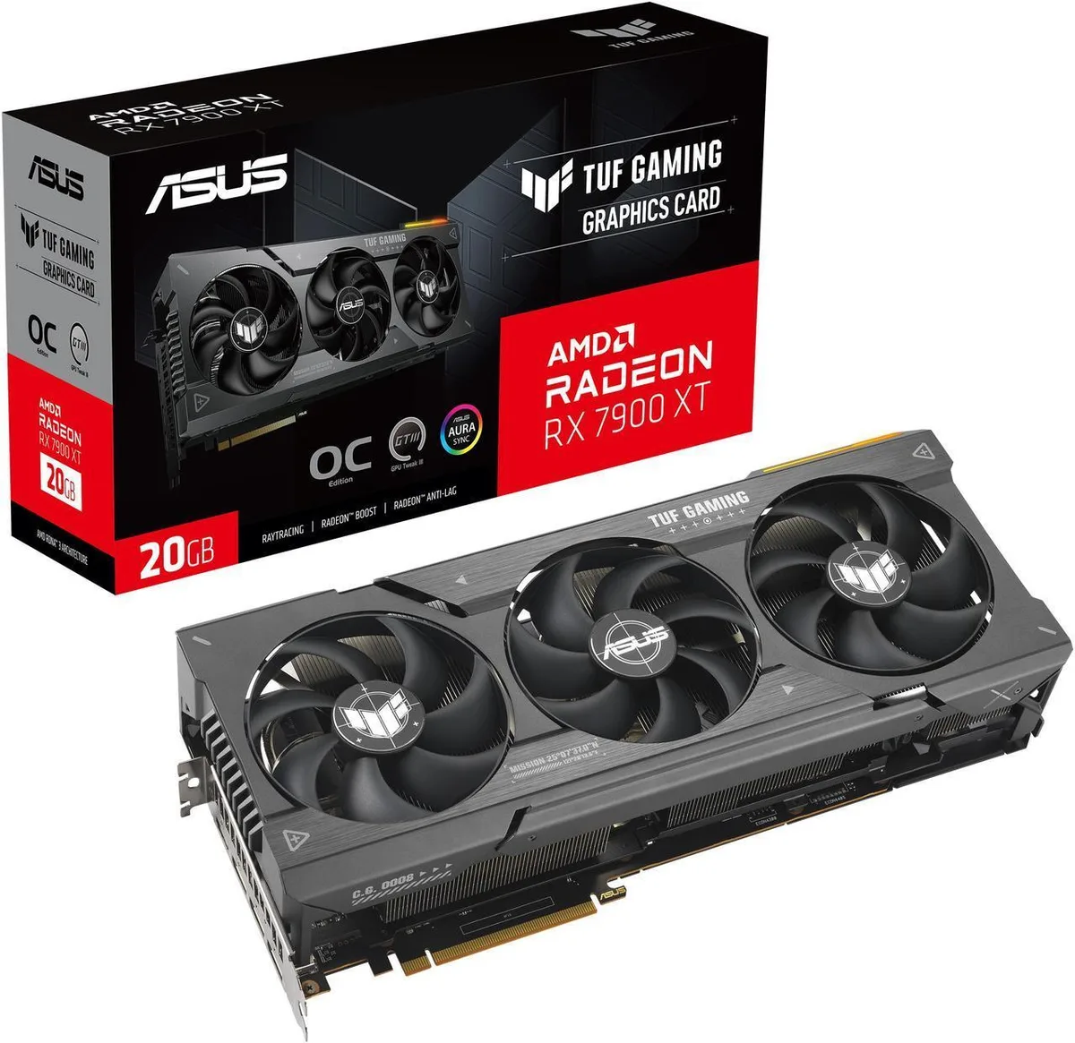 ASUS ASUS TUF Gaming Radeon RX 7900 XT OC Edition 20GB graphics card — product photo