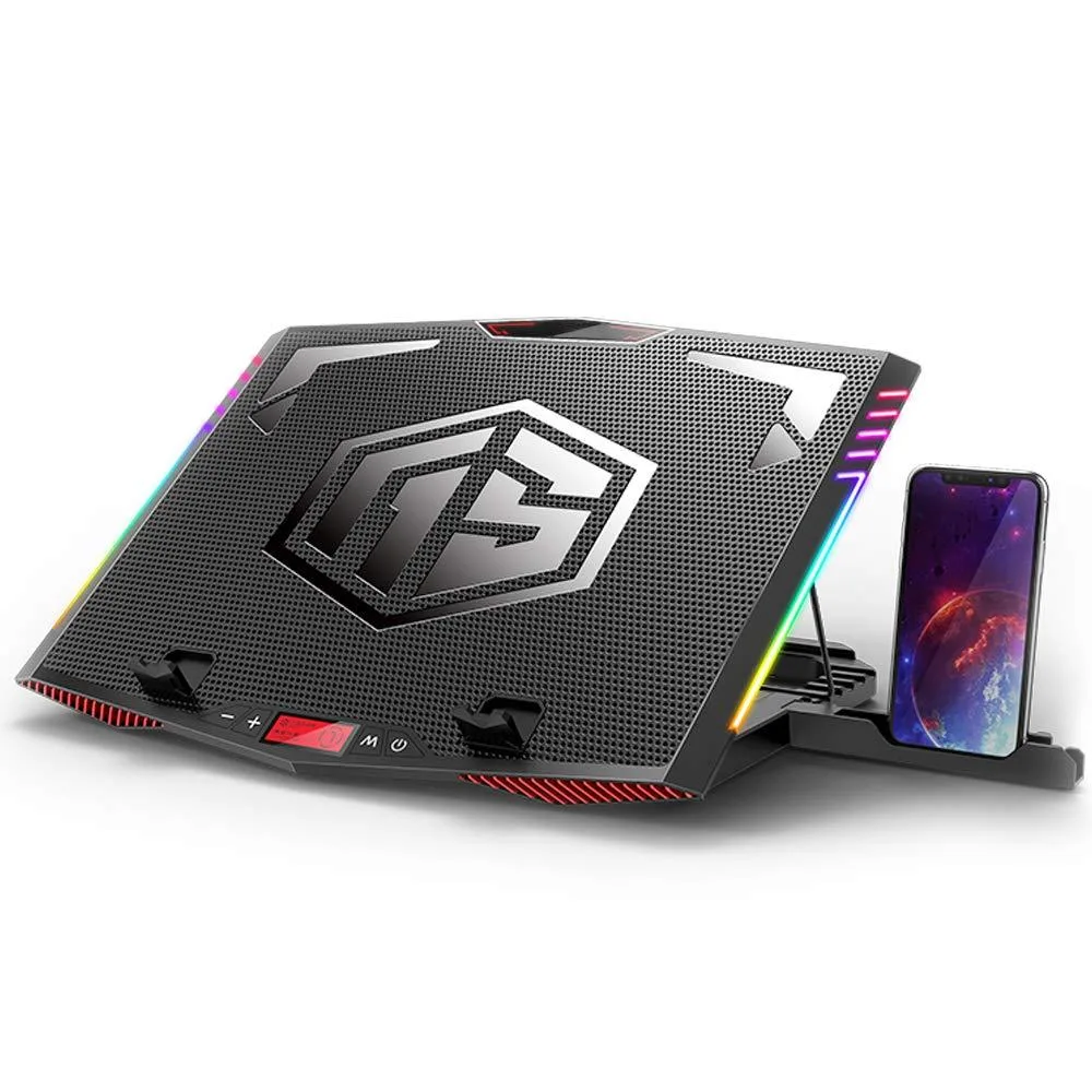  ICE COOREL RGB laptop cooling pad 15.6-21 inch 6 fans metal — product photo