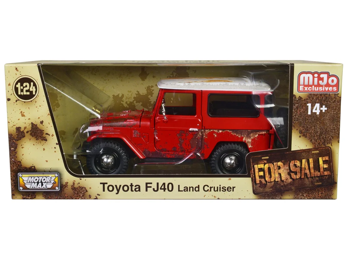 MOTORMAX MOTORMAX Toyota FJ40 Land Cruiser 1/24 Diecast Rusted Version Red White Top — product photo