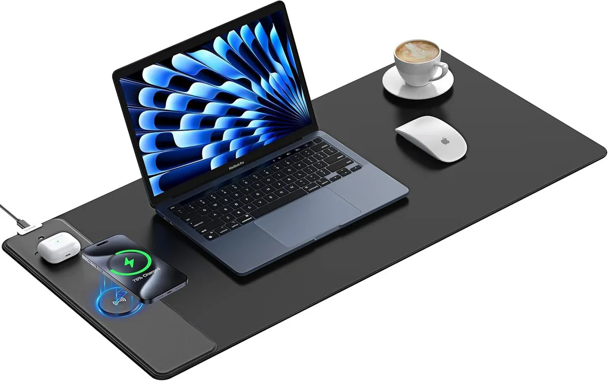 BAOFENG BAOFENG Wireless Charging Mouse Pad 31.5x15.75 XXL Classic Black — product photo