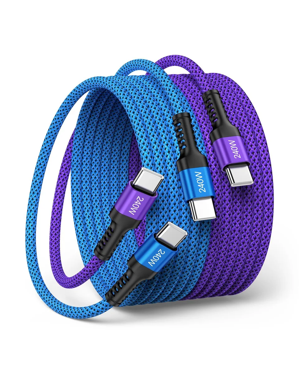  Ocbuo S22 240W USB-C to USB-C Cable 10ft Blue/Purple — product photo