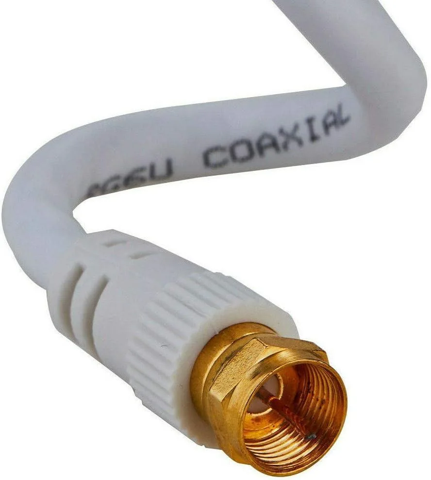 Cables Direct Online Cables Direct Online RG6 Coaxial RF Cable White 6 ft Double-shielded Female to Female — product photo