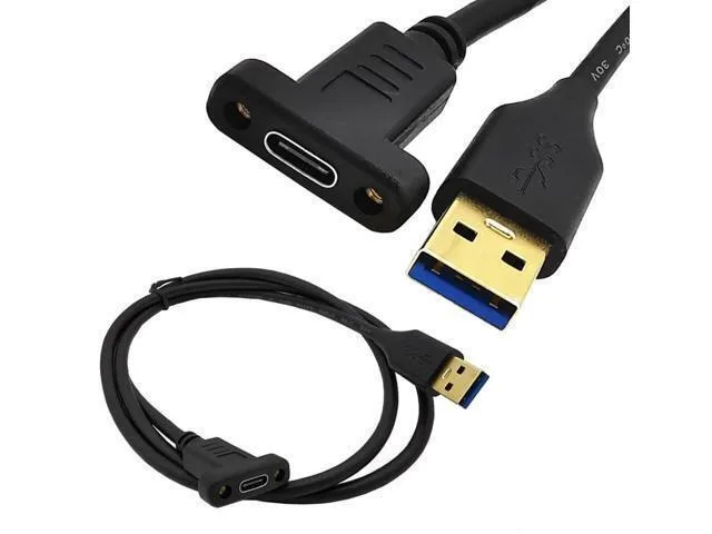 LORDWORLD LORDWORLD USB 3.1 Type-C Female to USB 3.0 Male Cable 1.8m Panel Mount — product photo