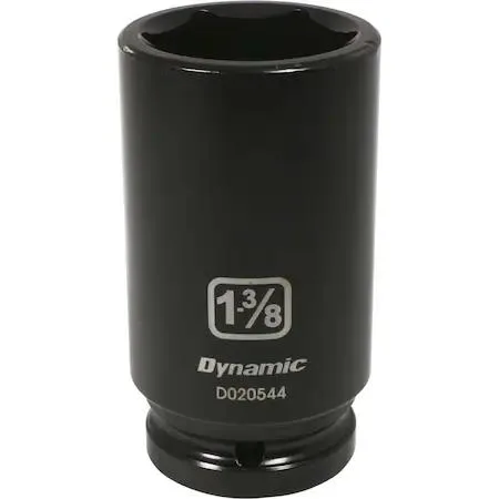 3/4" drive deep socket, 6-point, black phosphate finish