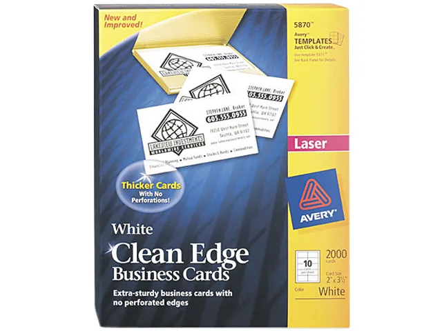 Avery Avery 5870 Business Cards White 10/Sheet 2000/Box — product photo
