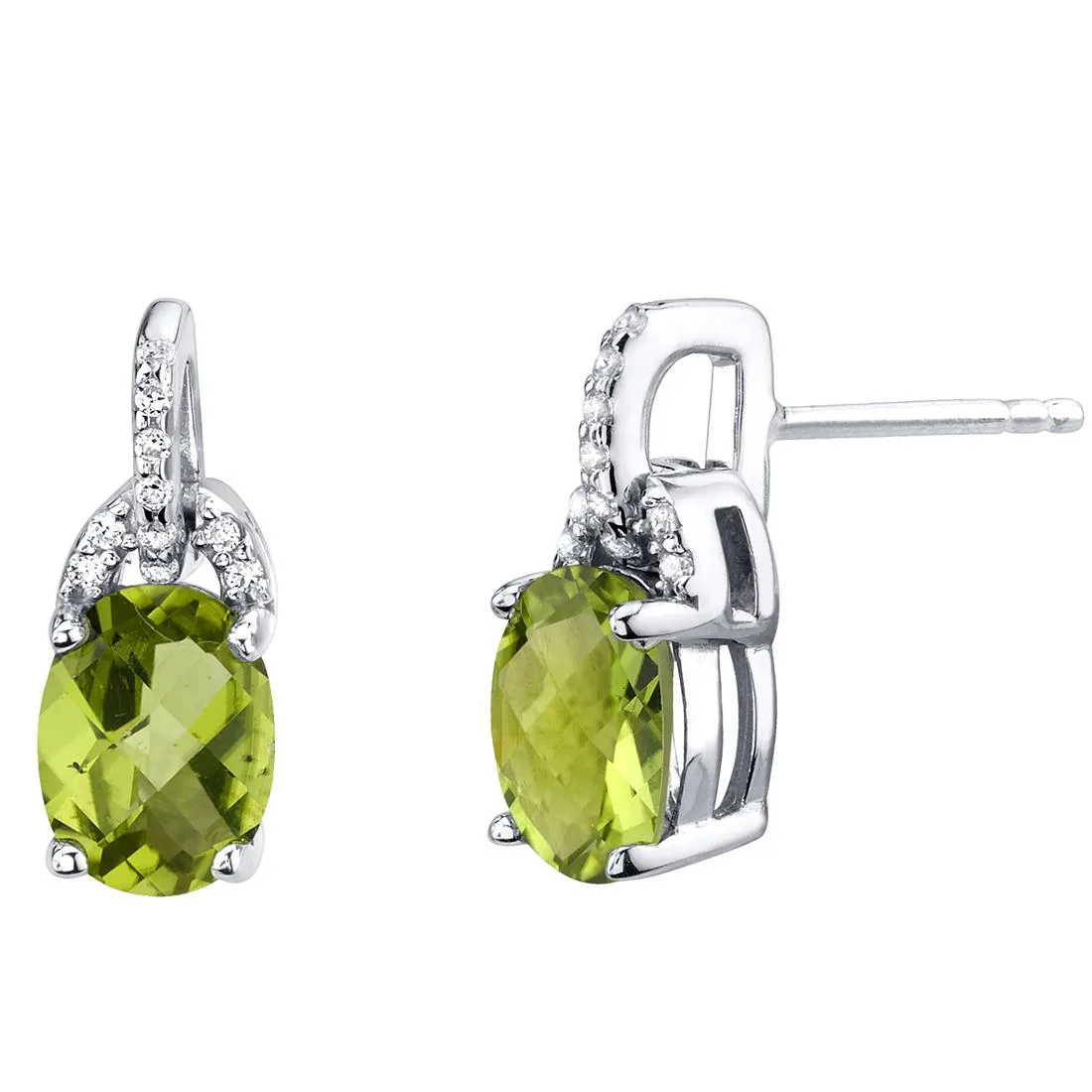 Oravo Oravo Peridot Sterling Silver Pirouette Drop Earrings 2.50 Carats — product photo