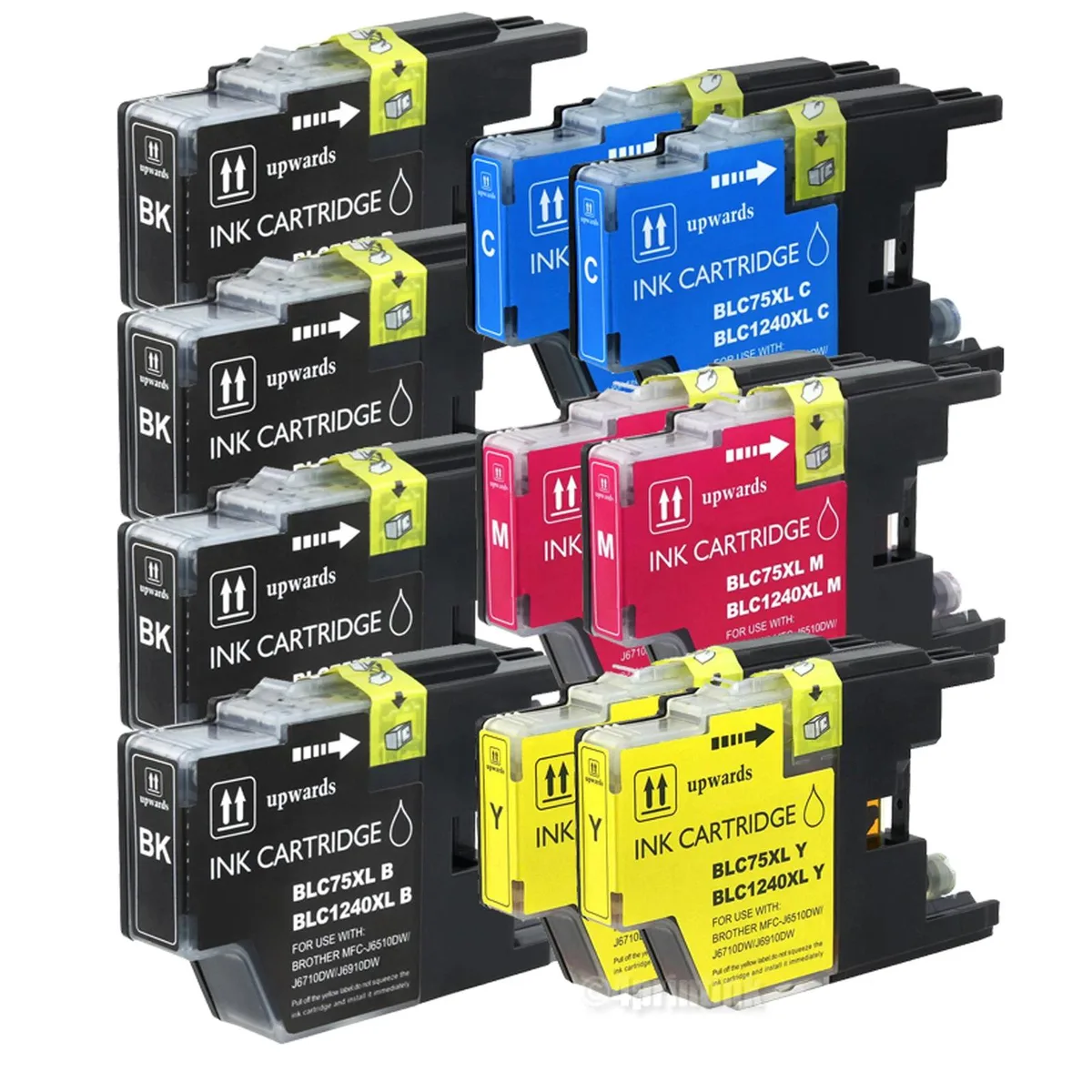 NShi NShi LC75 10 Pack Ink Cartridges Black Cyan Magenta Yellow — product photo