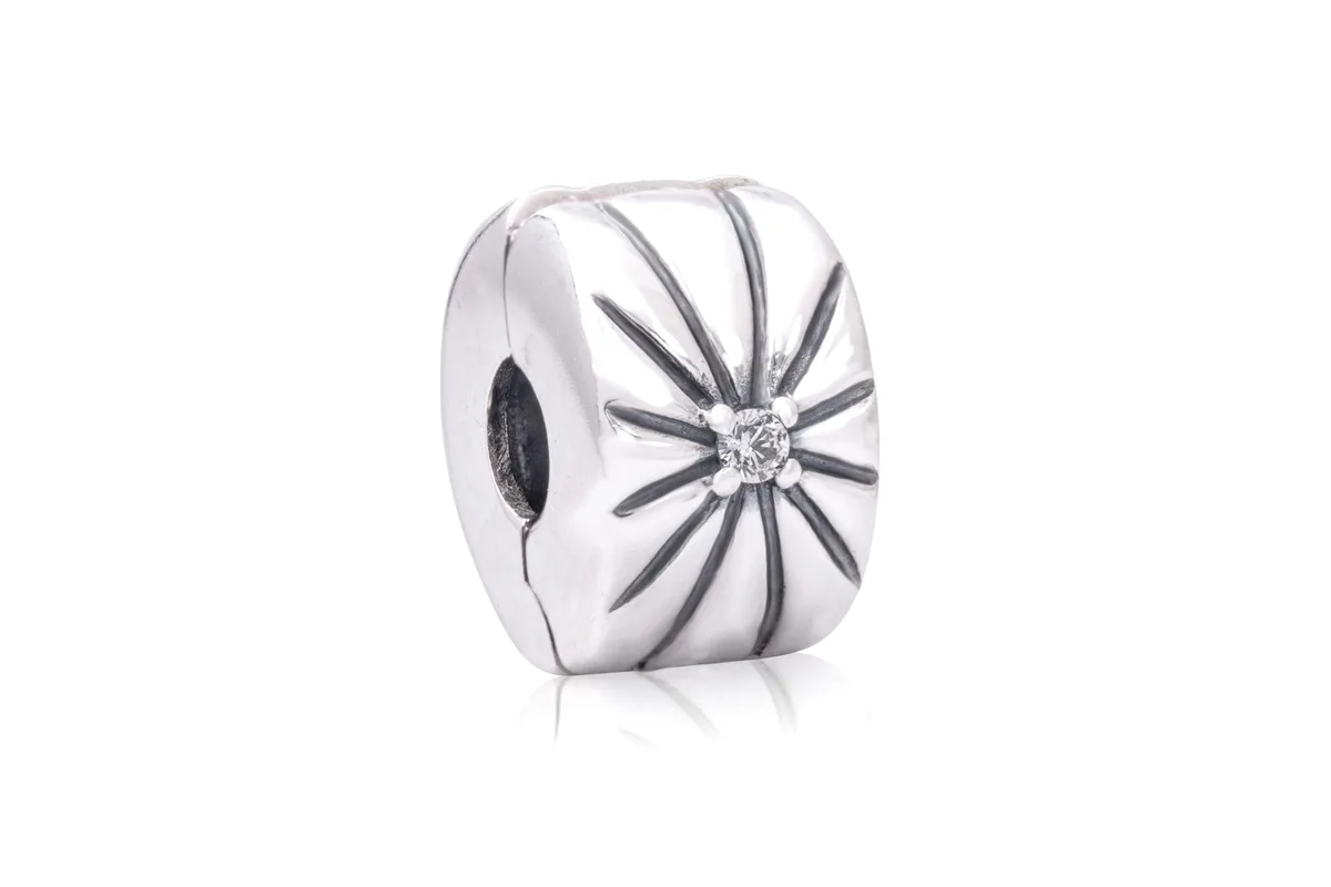 PANDORA PANDORA Sparkling Sunburst Clip Charm Silver Sterling-Silver — product photo