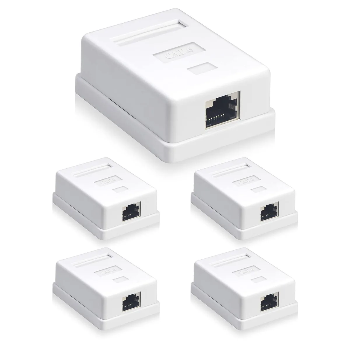  Zebra A169C Cat6 RJ45 surface mount box 1-port shielded 5-pack black — product photo