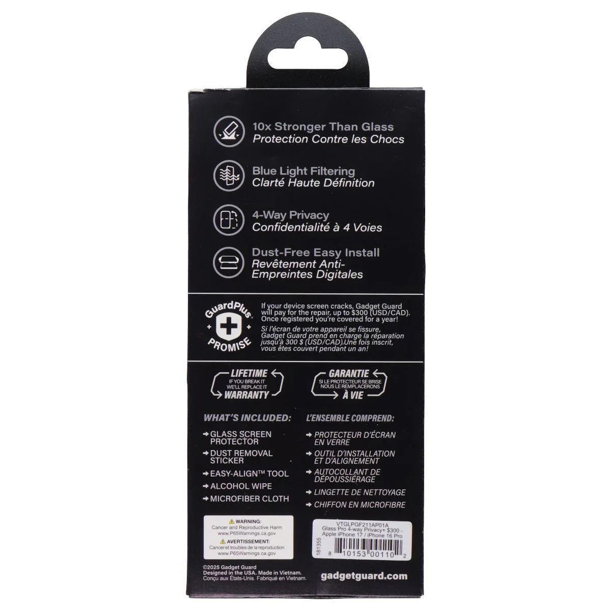 Invisible Gadget Guard Invisible Gadget Guard Glass Pro Screen Protector for iPhone 17/16 Pro Privacy — product photo