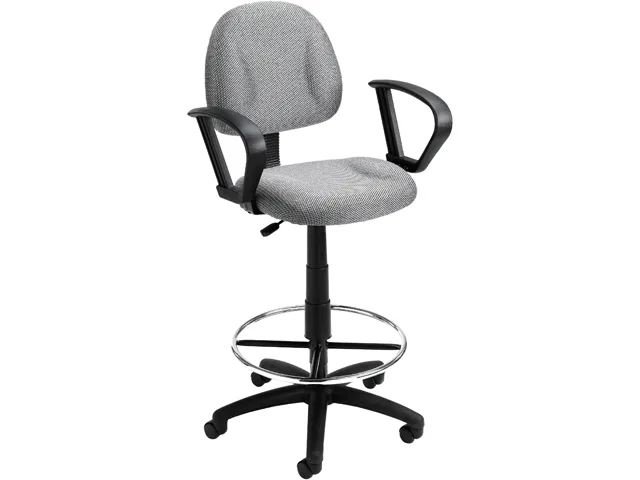 BOSS Office Products BOSS Office Products B1617-GY office furniture stool, 27" nylon base, 20" chrome foot, 250lb capacity — product photo