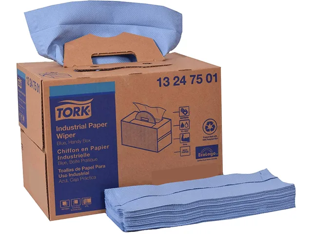 Tork Tork 13247501 Industrial Paper Wiper 4-Ply 12.8" x 16.5" Blue 180 Carton cleaning — zdjęcie produktu