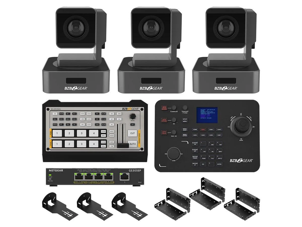 BZBGEAR BZBGEAR BG-VPTZ10-BDL 3-camera PTZ network camera bundle — product photo