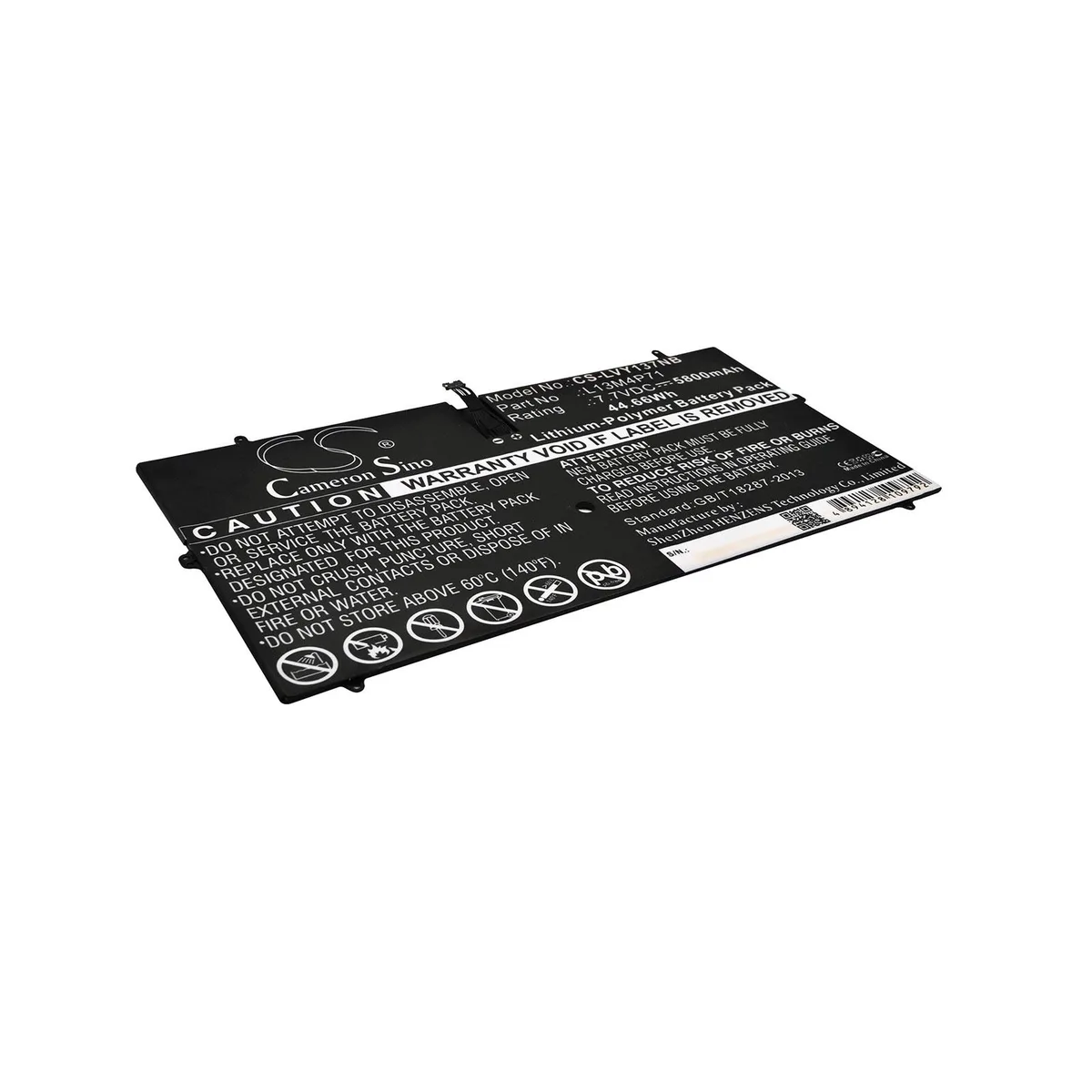 Cameron &amp; Co Cameron &amp; Co DS-CS-LVY137NB laptop battery 7.7V 5800mAh 44.66Wh 13.3" Lenovo Yoga 3 Pro 1370 — product photo