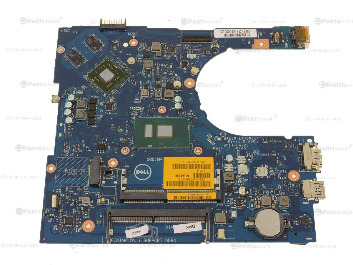 DELL DELL Inspiron 5468 Motherboard i7-7500U 2.7GHz 9DT3W AMD Graphics — product photo