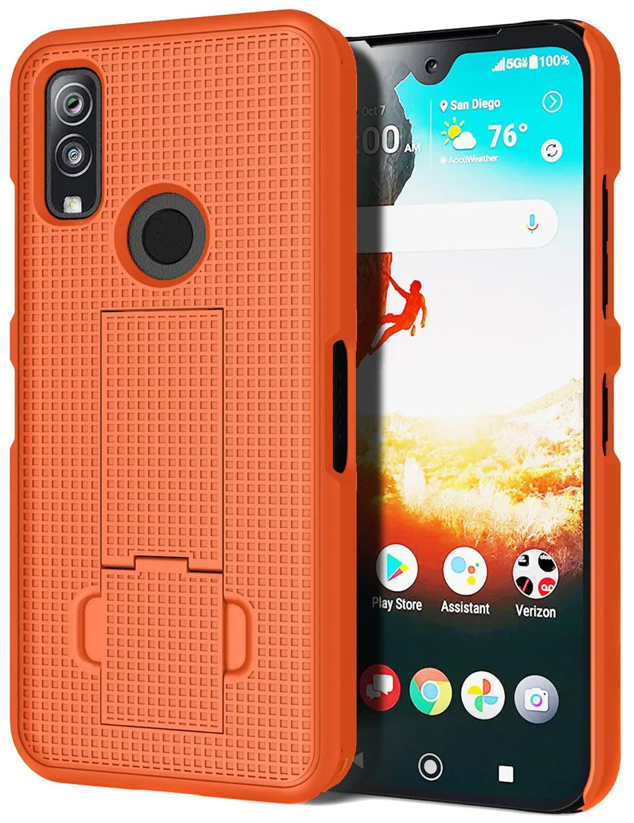 Nakedcellphone Nakedcellphone Ribbed Slim Kickstand Case Orange DuraSport 5G UW C6930 — product photo