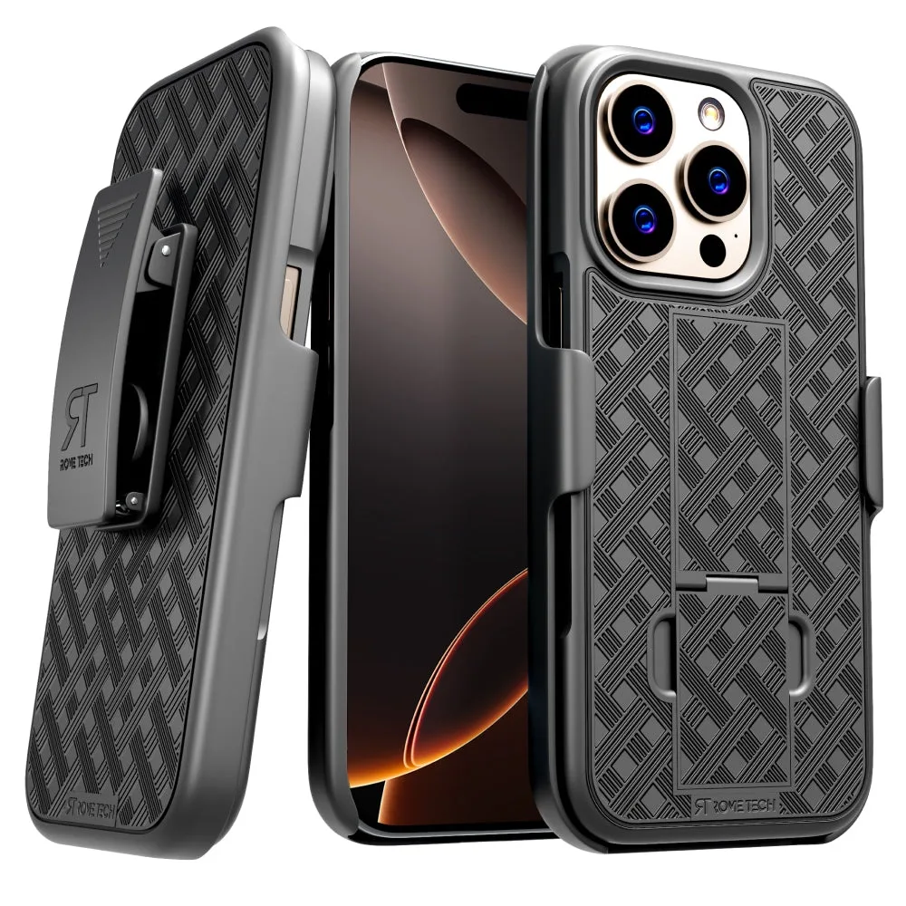 Rome Tech Rome Tech iPhone 12 / 12 Pro Belt Clip Holster Case Black — product photo