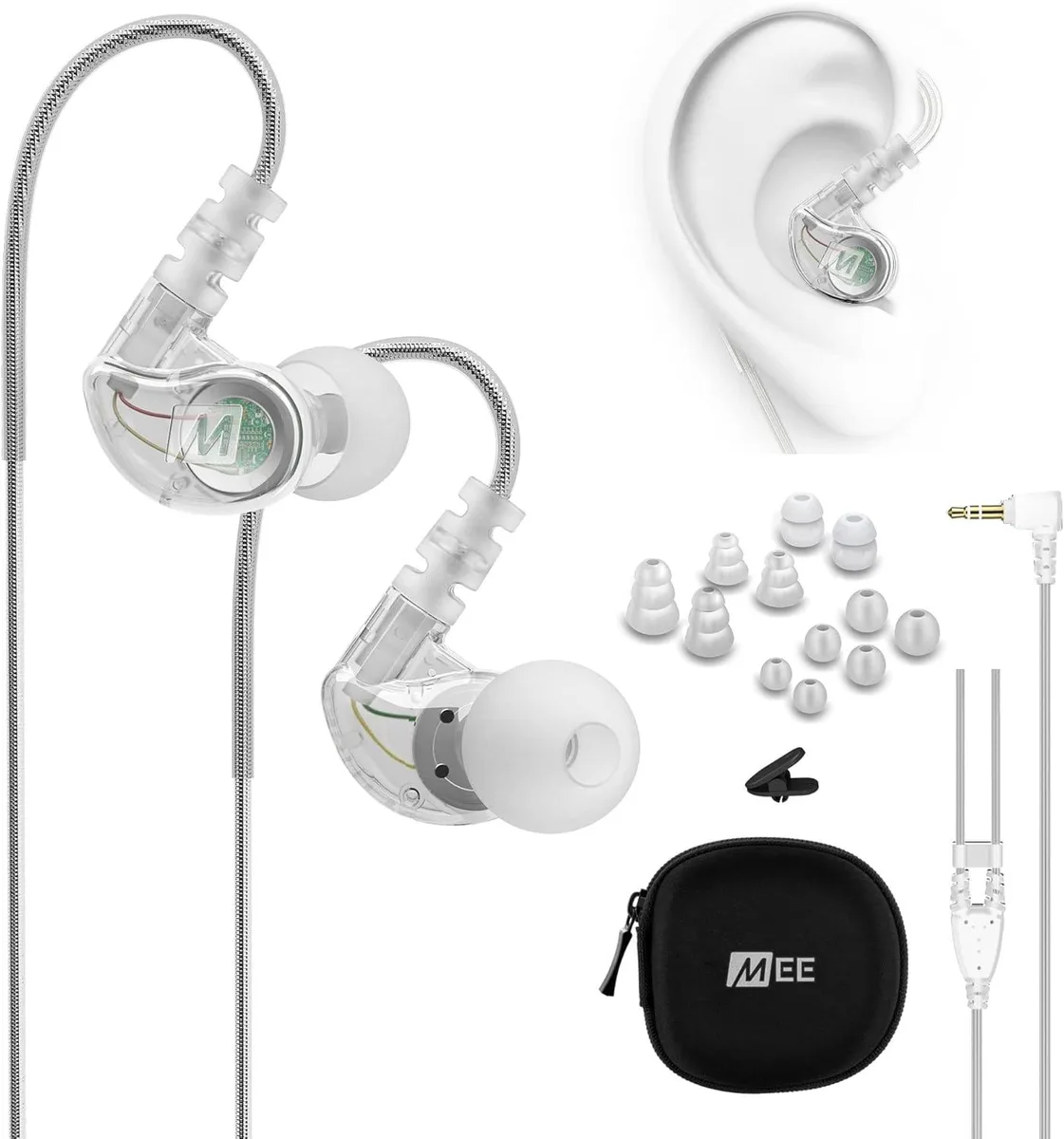 YINGHUA YINGHUA M6 Sport Wired Earbuds Clear 3.5mm — product photo