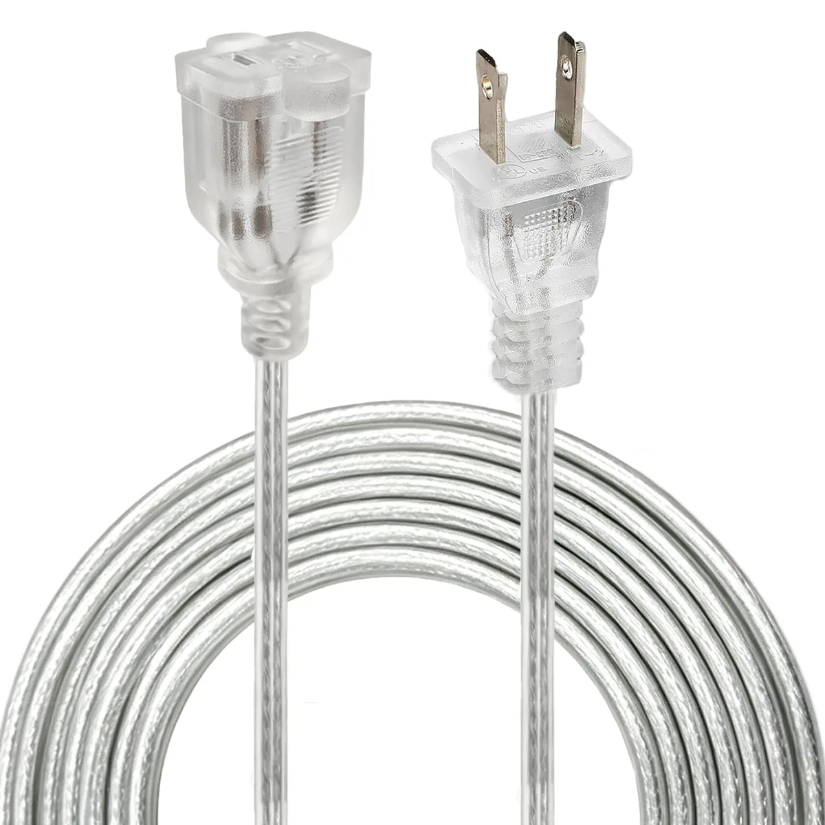  Fiabtool FB-TM-4M 13.1ft Clear Power Extension Cord 10A 125V 1250W 18AWG 2-Prong — product photo