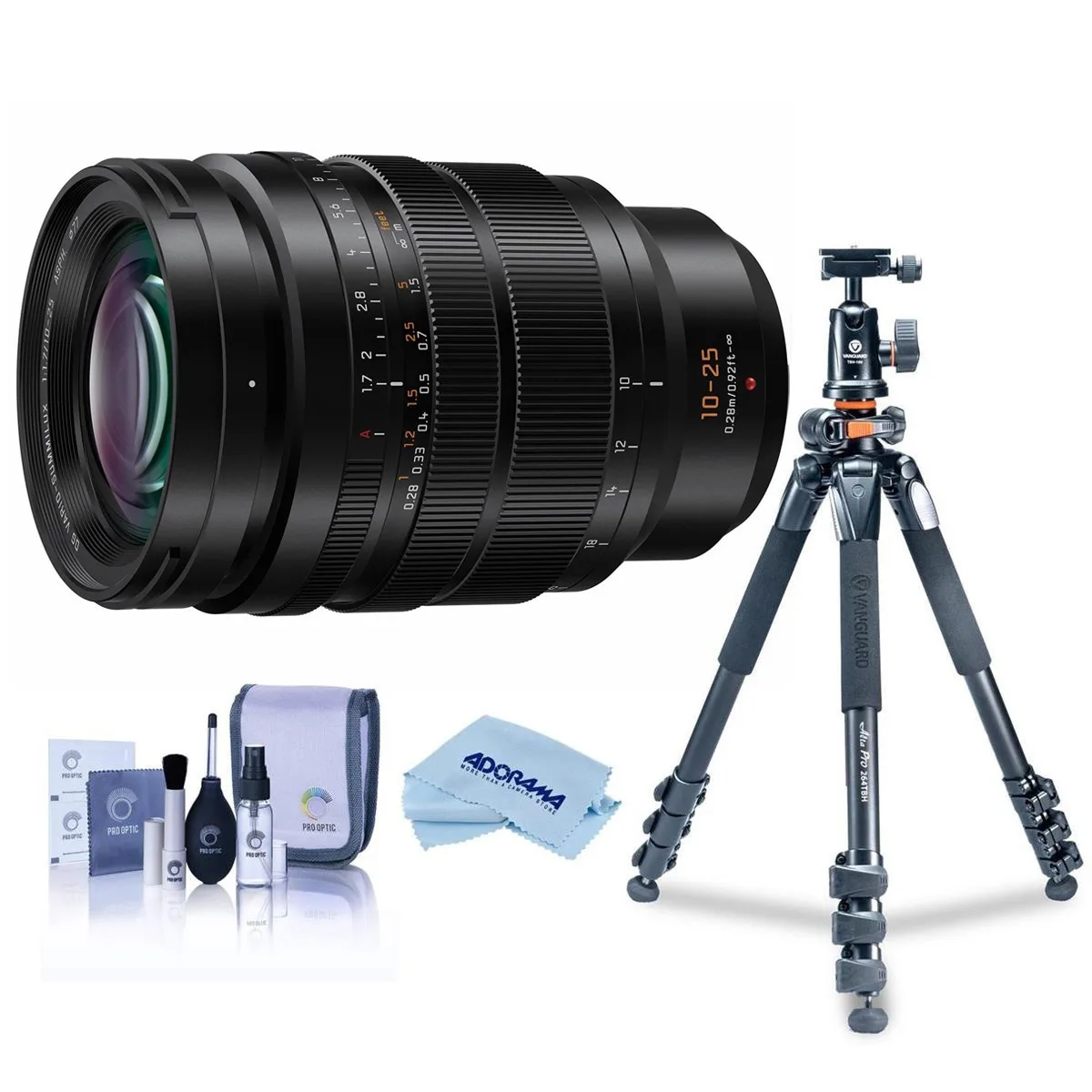 Panasonic Panasonic Lumix G Leica DG Vario-Summilux 10-25mm F/1.7 Lens with Vanguard Alta Pro 264TBH Tripod — product photo