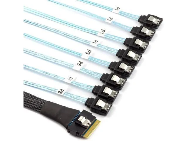 Fervit Fervit SFF-8654 8i to 8×SATA 12Gbps 30AWG 100ohm 39.37in sata cable — product photo