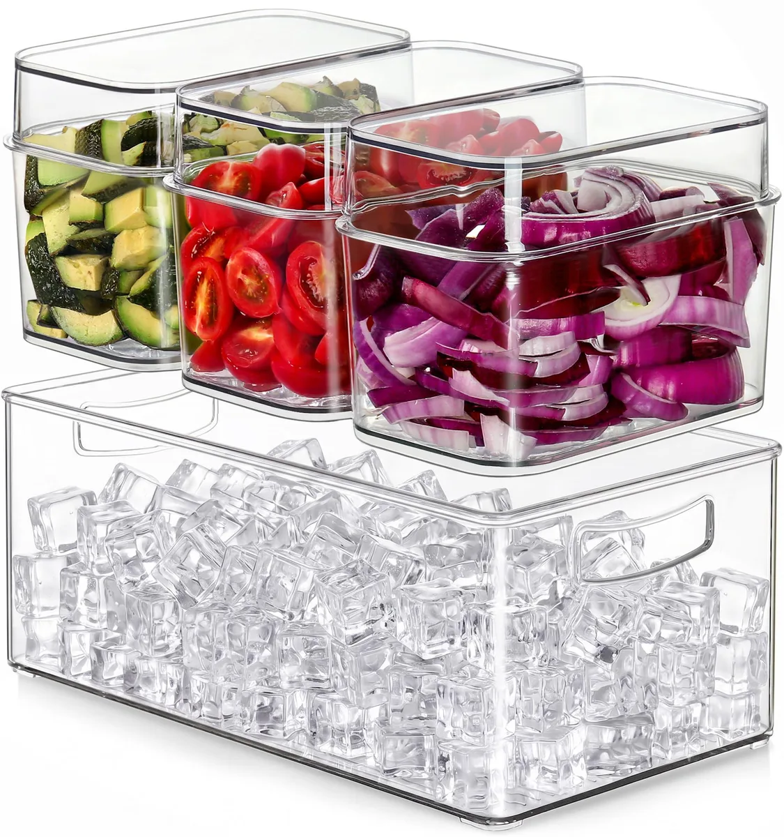 DNBeffulgent DNBeffulgent Hudgan Condiment Caddy Clear 3 containers 50 oz 7 x 4.3 x 4.6 in — product photo
