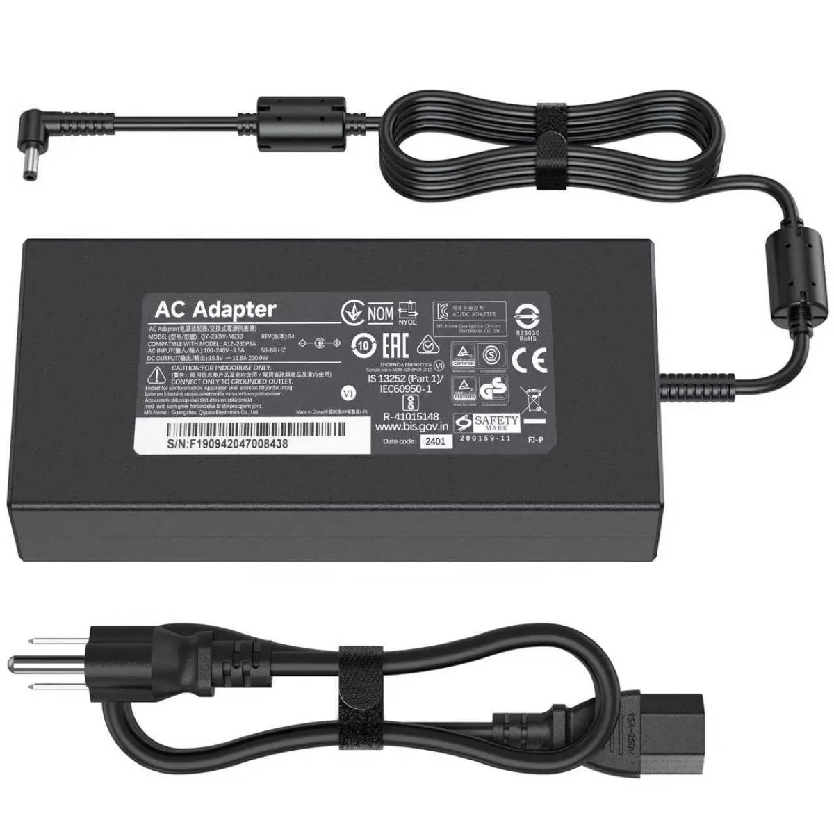 LIFKAHY 230W AC Adapter 19.5V 11.8A 5.5mm x 2.5mm Tip — product photo