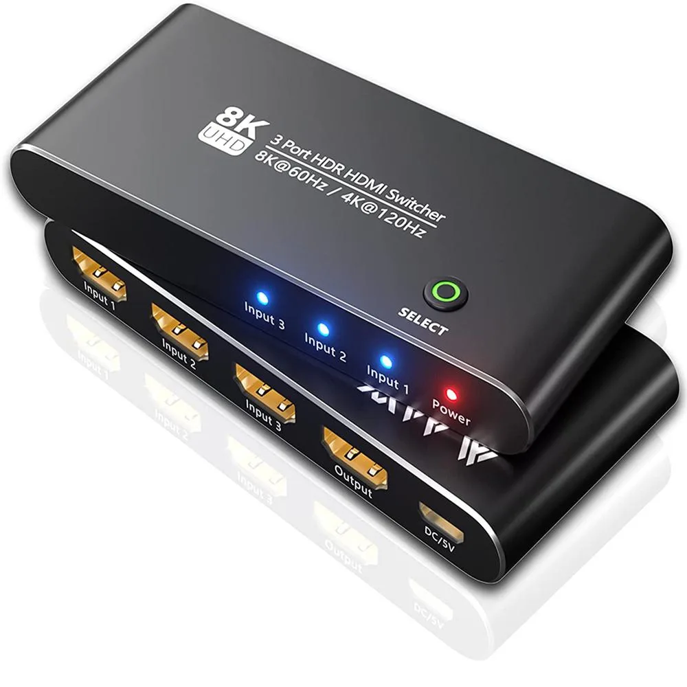 ESTONE ESTONE TJ-A125 HDMI 2.1 Switch 3 in 1 out 8K@60Hz 4K@120Hz 48Gbps — product photo