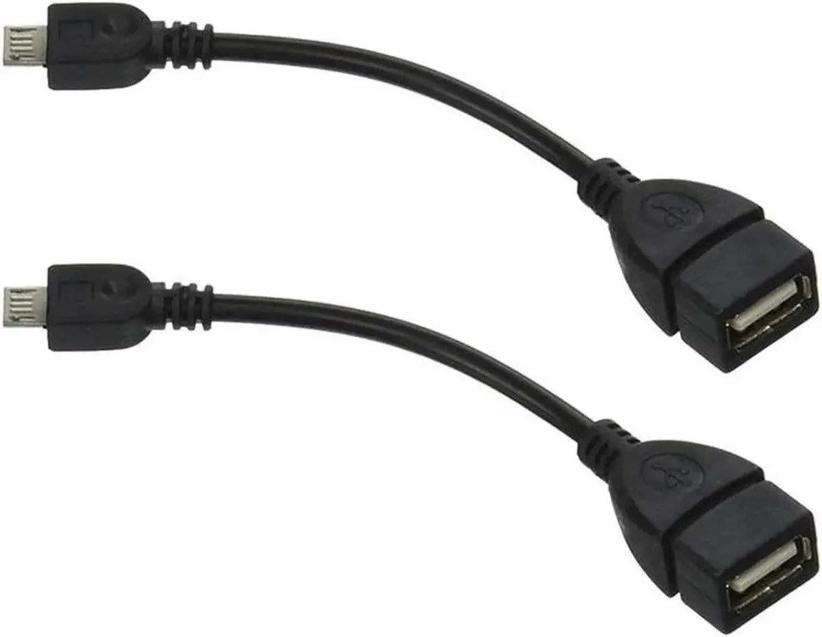 Vszerda Vszerda 2 Pack USB 2.0 OTG Cable Micro USB Male to USB Female Black — product photo