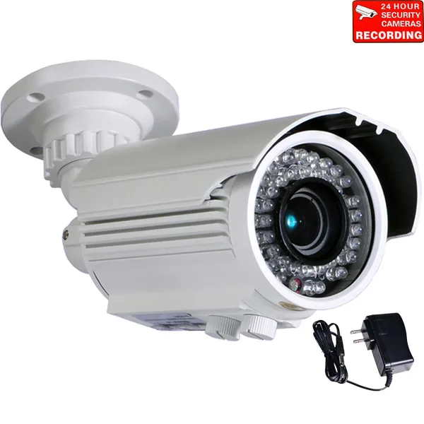 VideoSecu VideoSecu IRE96W CCTV Camera 700TVL 4-9mm Varifocal IP66 White — product photo