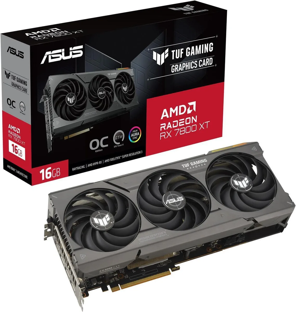 ASUS ASUS TUF Gaming RX 7800 XT OC Edition 16GB graphics card — product photo