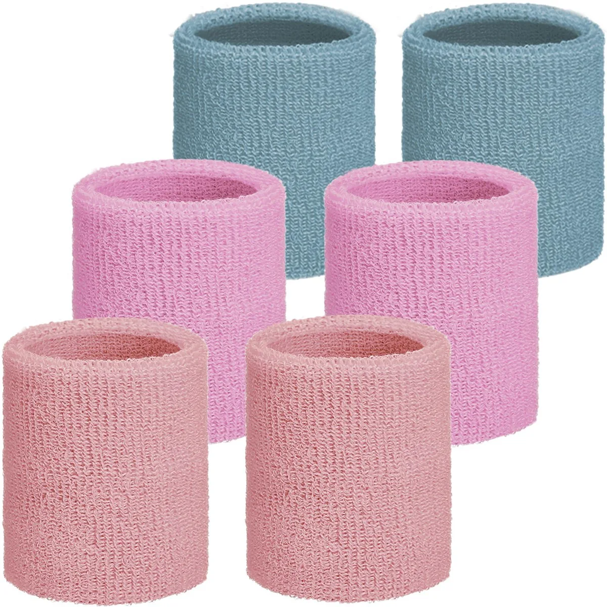  WILLBOND 6-Pack Cotton Sports Wristbands 8x8cm — product photo