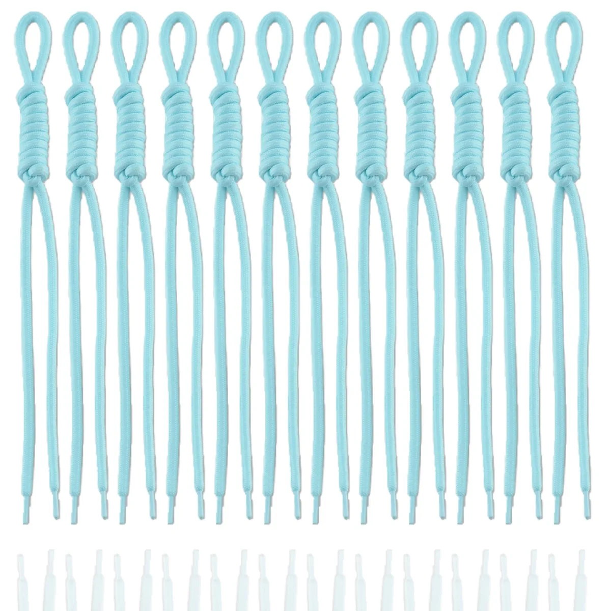  KJML DIY Paracord Keychain 12pcs Turquoise 10 inch — product photo