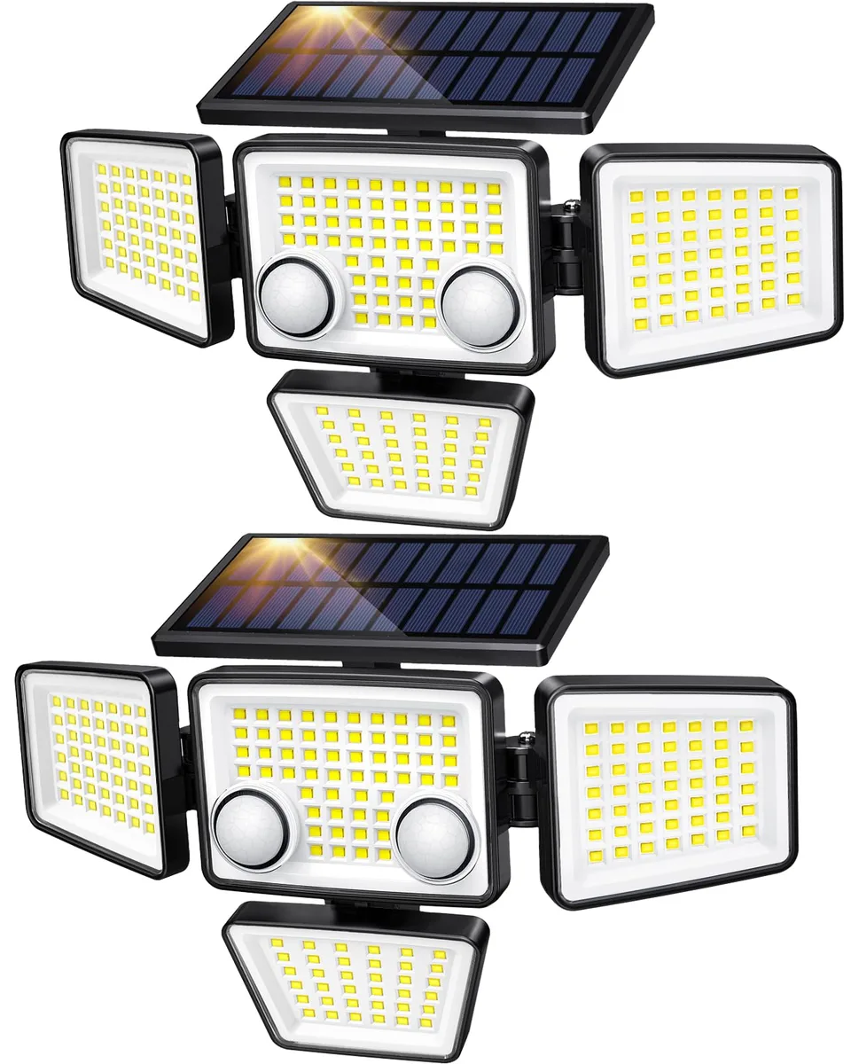  LYWALT Jy2323T4E 3000LM 188 LED 4-Head Flood Light 270° IP65 2 Pack — product photo