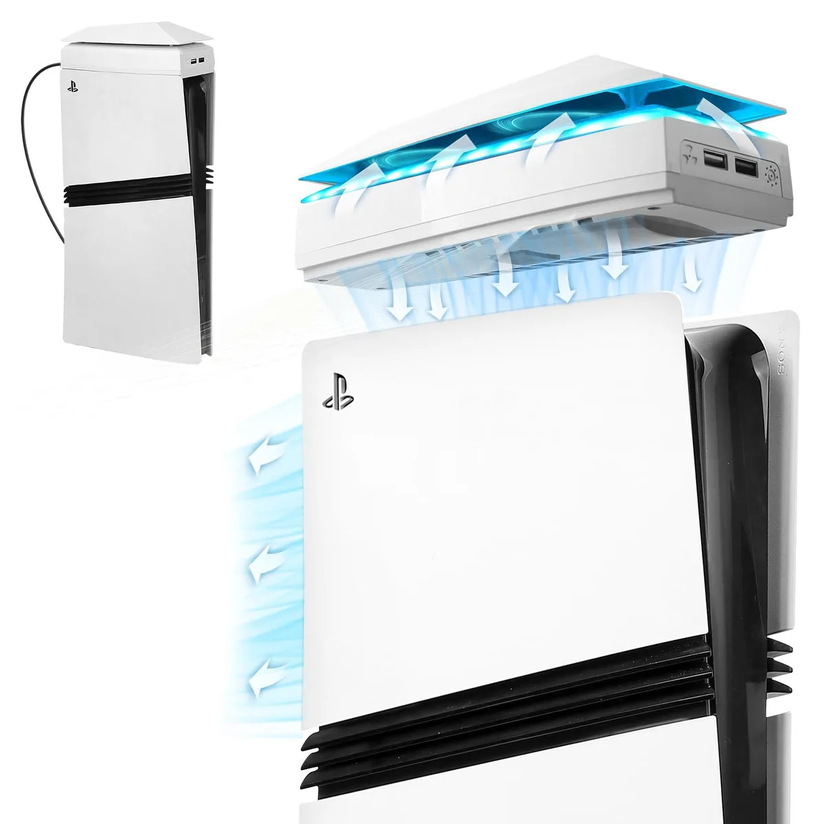 Raryars ts020 PS5 Pro Cooling Fan with Dust Cover and LED 20 — product photo