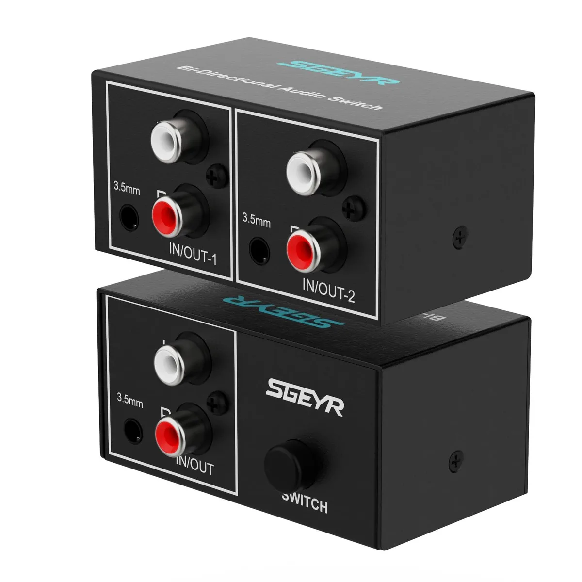 AVer AU102 3.5mm RCA Bi-Directional Audio Switcher — product photo