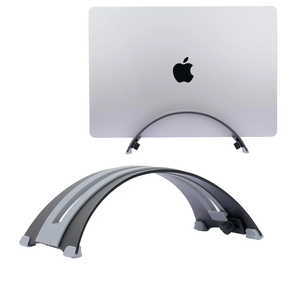 No Sew No Sew ARC Stands Black 6061 Aluminum Adjustable Laptop Stand 215x110x75mm 13-28mm Slot — product photo