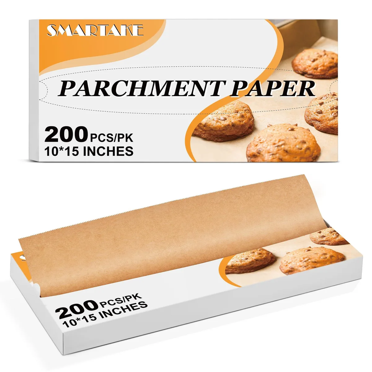 Pop-up box of 200 unbleached parchment sheets 10.7x15 inches