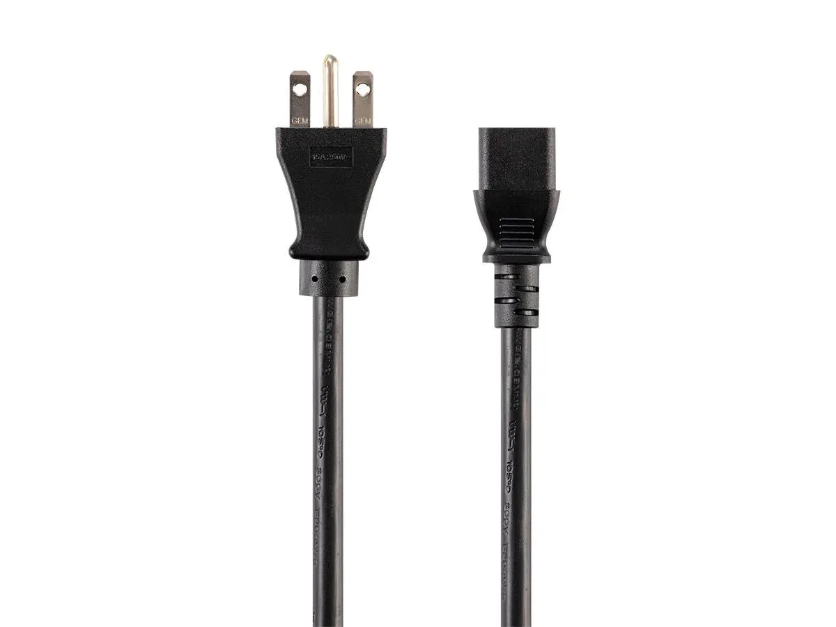 Monoprice Inc. Monoprice 140076 Power Extension Cord 1.8288m NEMA 6-15P to IEC 60320 C13 14AWG 15A 125V Black — product photo