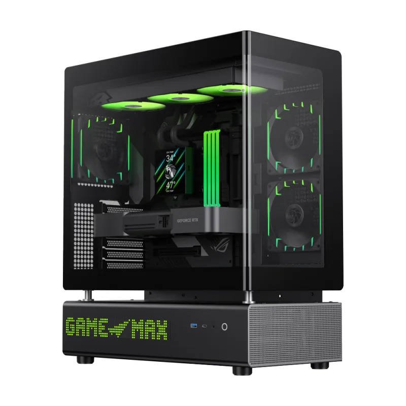 GAMEMAX GAMEMAX N90 BG PC Case Black 512-LED 270° Curved Glass — product photo