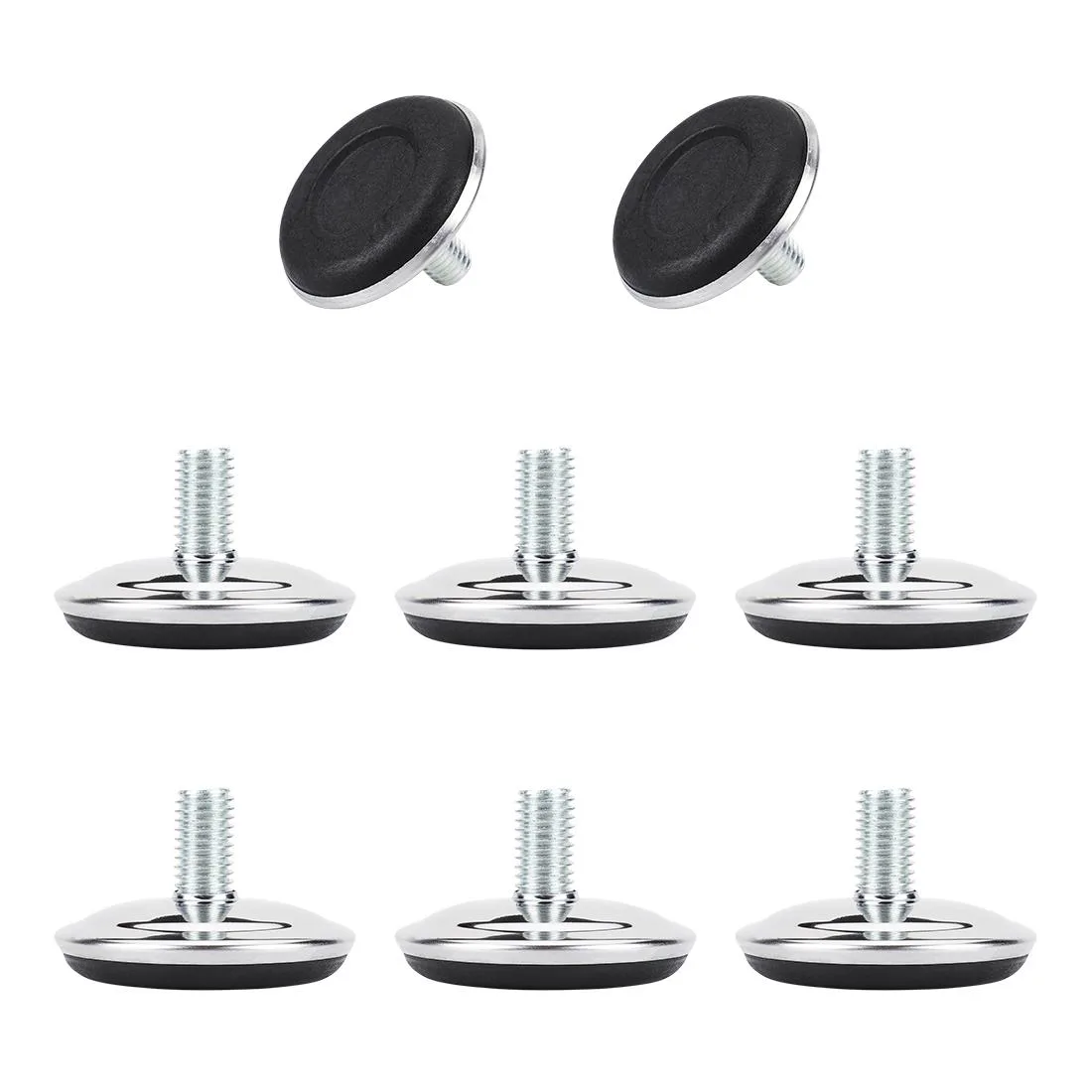 Eight M10 threaded leveling feet with 17mm base and 50mm screw length