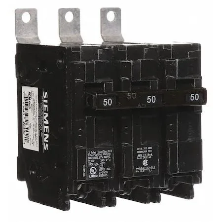 SIEMENS SIEMENS B350H Miniature Circuit Breaker BL Series 50A 3 Pole 240V AC 22kA — product photo