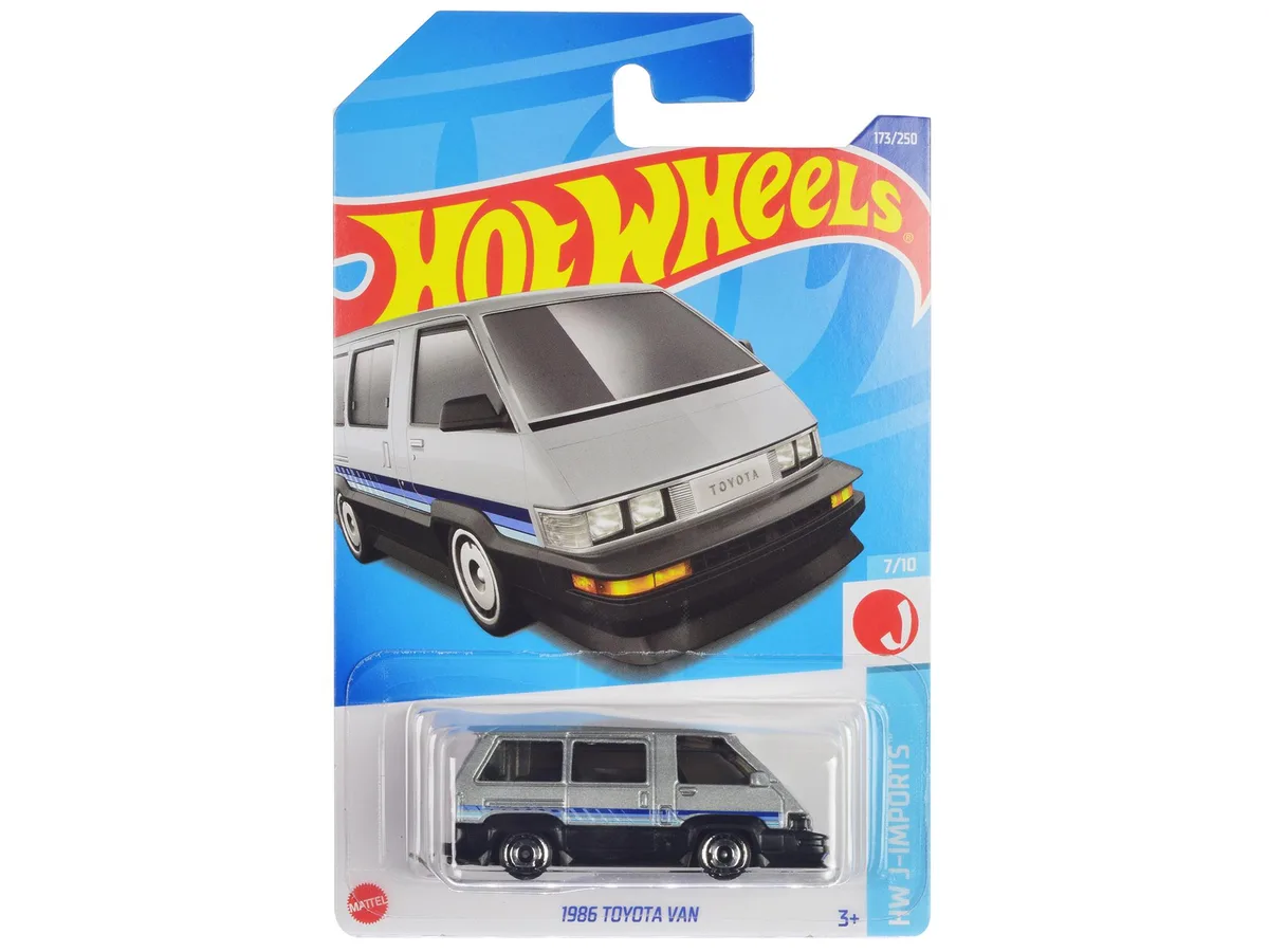 Hot Wheels Hot Wheels 1986 Toyota Van Silver Metallic Black Stripes HW J-Imports Diecast 2.5 inches — product photo