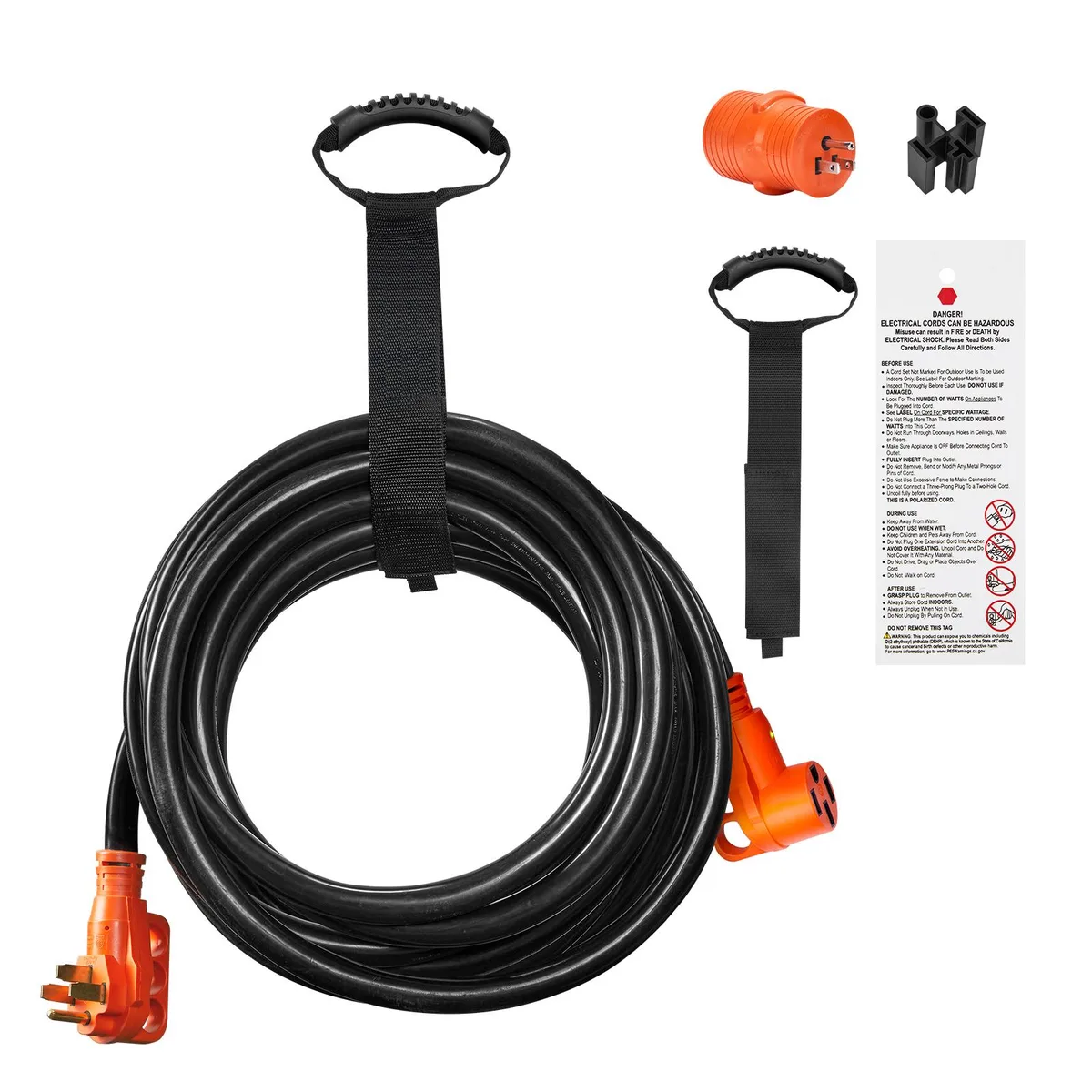 VEVOR VEVOR RV50H 15 ft 50A NEMA 14-50R/P Extension Cord with 15A Adapter — product photo